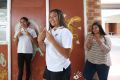 W for Walgett: Year 9 students Abbey Ashby, Raylene Kennedy and Shaneika Morgan from Walgett Community College. 