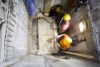 The moment workers remove the top marble layer of the tomb said to be of Jesus Christ, in the Church of Holy Sepulcher in Jerusalem.