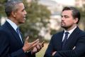 Barack Obama and Leonardo DiCaprio discuss climate change in <i>Before The Flood</i>.