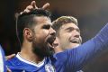 Chelsea's Diego Costa celebrates scoring a goal during the English Premier League soccer match between Chelsea and ...