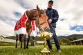 Drinking it in: Almandin is the third son of German-bred stallion Monsun to win the Melbourne Cup in the past four years.