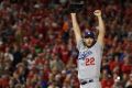 Saving the day: Clayton Kershaw recorded the final two outs of the game.