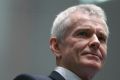 Senator Malcolm Roberts from Pauline Hanson's One Nation Party addresses the media during a press conference at ...