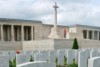 Duncan Chapman's white marble headstone at a cemetery in France