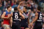 PERTH, AUSTRALIA - JULY 05: Matthew Pavlich of the Dockers celebrates a goal during the round 14 AFL match between the ...