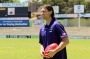 Shane Kersten tries on Dockers colours for the first time. 