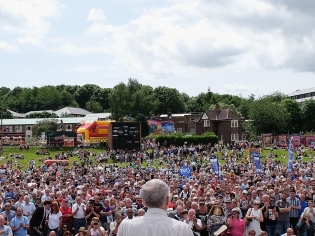 Jeremy Corbyn at the Durham Miners Gala in 2015.