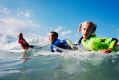 Connor, Chase and Isabelle Kryger surf at Palm Beach ahead of competing at the Hurley BL Blast Off surfing festival.