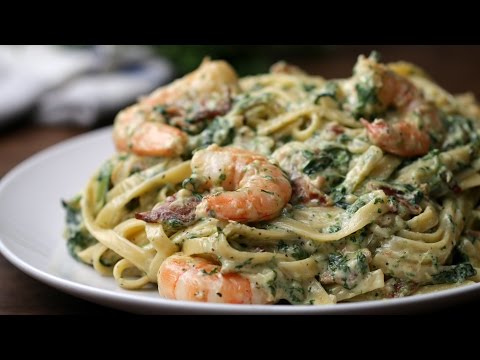 Shrimp Spinach Bacon Alfredo