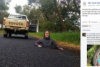 This picture of a Glenelg Shire resident standing chest-deep in a pot hole has reached more than 400,000 Facebook users.