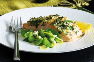 Caper and herb crusted salmon