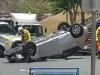 CBD crash leaves car on its roof