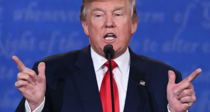 US Republican candidate Donald Trump speaks during the final presidential debate in Las Vegas, Nevada, on October 19, 2016 (AFP Photo/Saul Loeb)