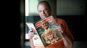 James Cockington with a vintage magazine he has collected.