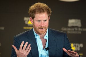 Prince Harry speaks during the 2016 Invictus Games Symposium on Invisible Wounds in Orlando, Florida May 8, 2016. The symposium hosted by Prince Harry and President George W. Bush sought to destigmatize the victims of post traumatic stress and other injuries that are not regularly visible