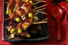 Beef & shallot skewers
