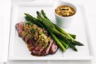 Steak with mushroom miso sauce