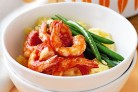 Tomato prawns with polenta