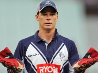 MELBOURNE, AUSTRALIA - FEBRUARY 27: Wicketkeeper Peter Handscomb of the Bushrangers looks on during the Ryobi One Day Cup final match between the Victorian Bushrangers and the Queensland Bulls at Melbourne Cricket Ground on February 27, 2013 in Melbourne, Australia. (Photo by Scott Barbour/Getty Images)