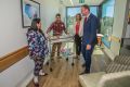 Chief Minister Andrew Barr and new Health Minister Meegan Fitzharris meet newborn Rhianna Khanna and mum Meenal and dad ...