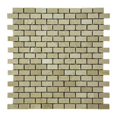 Marble Tile Depot - Crema Marfil 1x2 Mosaic Polished - Mosaic Tile