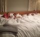 Kim and Ryan Constable share their bed with their four children: Corey, 11, Kai, 9, Maya, 6, and Jack, 5.