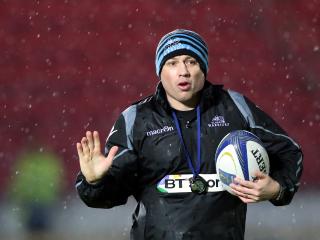 LLANELLI, WALES - DECEMBER 19: Matt Taylor, Assistant Coach of Glasgow before the European Rugby Champions Cup match between Scarlets and Glasgow at the Parc y Scarlets on December 19, 2015 in Llanelli, Wales. (Photo by David Jones/Getty Images)