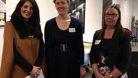 Left to right: Victorian Consumer Affairs Minister Marlene Kairouz, Researcher Aoife Cooke, and HAAG chair Daisy Ellery at the launch of the Independent Voices report