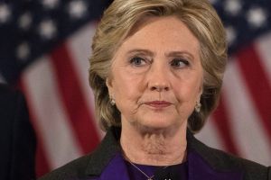 Democratic presidential candidate Hillary Clinton pauses while speaking in New York where she conceded her defeat to ...