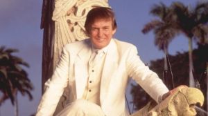 Trump in all white. 