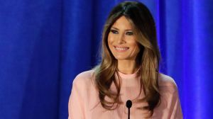 Melania Trump, wife of Republican presidential candidate Donald Trump, speaks in Philadelphia.