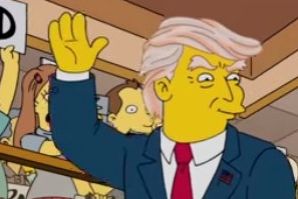 Homer Simpson appeared at a Trump rally in an episode last year.