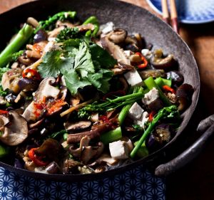 Mushroom and tofu stir-fry.