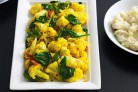 Spiced cauliflower with white bean...