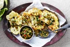 Cauliflower steaks with olive and herb...