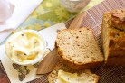 Banana bread with passionfruit butter