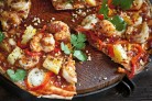 Chilli prawn & pineapple pizzas