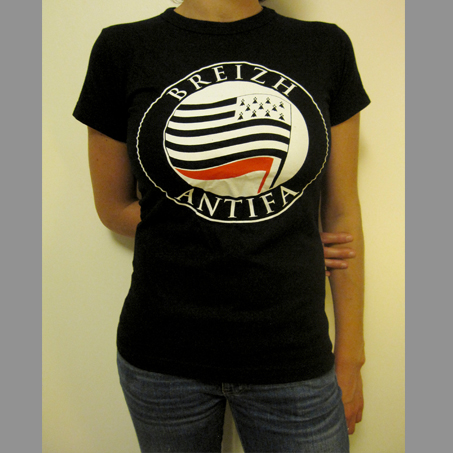 T-shirt noir femme Drapeau Breizh Antifa