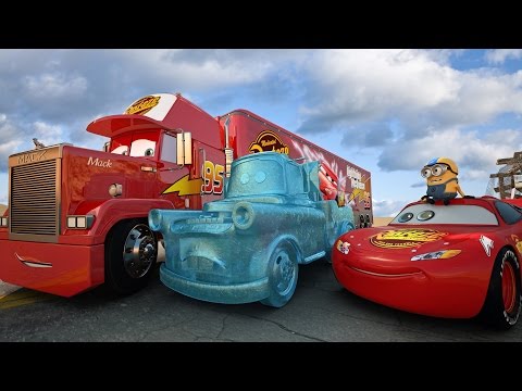 Disney Pixar Cars Toys Movies FULL MOVIE w/Lightning McQueen Mater Mack & Minions Dave