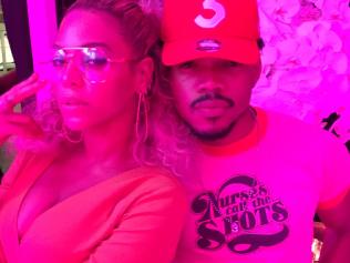 Beyonce and Chance The Rapper at her Soul Train themed 35th birthday party in New York City. Picture: Instagram