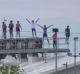 The youths stayed on the roof of the centre overnight.