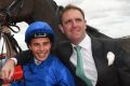 All smiles: William Buick, trainer Charlie Appleby and Francis Of Assisi.