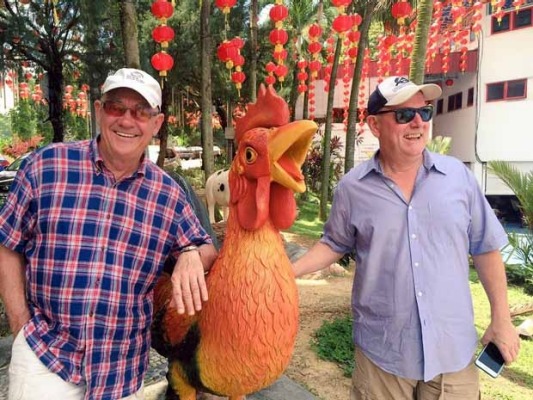 A couple of good looking roosters.
Both Ross and John are roosters, according to Chinese astrology.