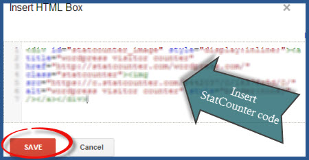 Google Sites - Insert StatCounter code