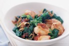 Chilli jam scallops with asian greens