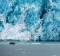 A Zodiac in front of the Dawes Glacier, Endicott Arm.