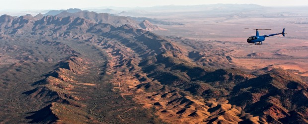 Helicopter safari at Arkaba Station.