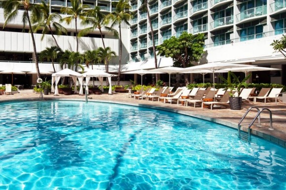 The pool at Hawaii Sheraton Princess Kaiulani, Waikiki Beach.