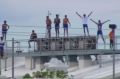 The youths stayed on the roof of the centre overnight.