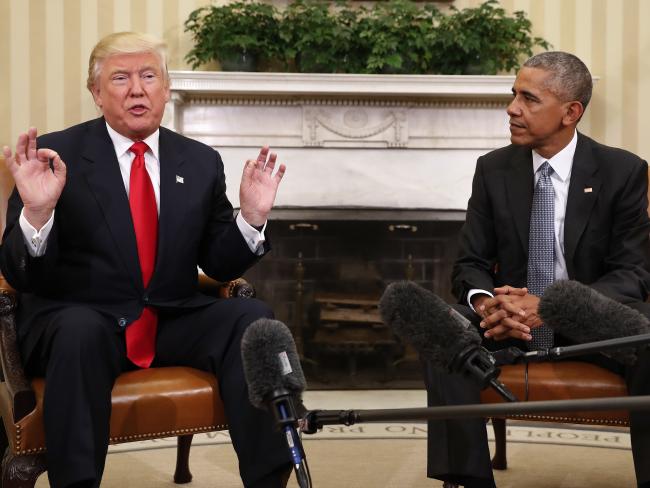 Obama put on a brave face. Picture: Pablo Martinez Monsivais/AP